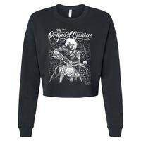 Original Genius Albert Einstein Biker Cropped Pullover Crew