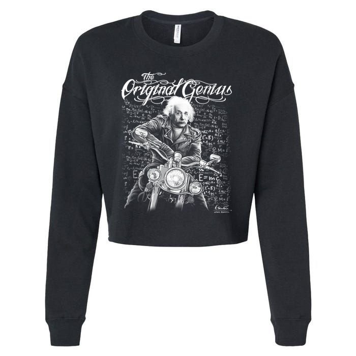 Original Genius Albert Einstein Biker Cropped Pullover Crew