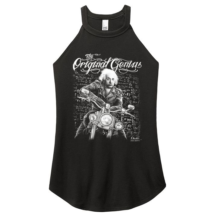 Original Genius Albert Einstein Biker Women's Perfect Tri Rocker Tank