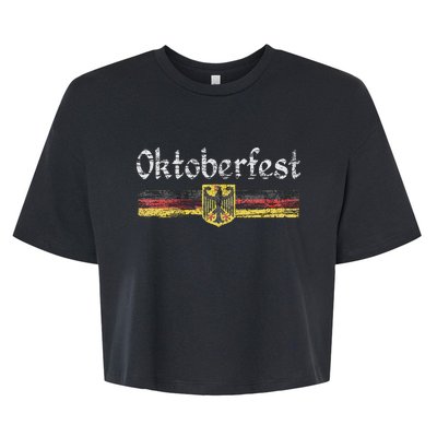 Oktoberfest German Beer Vintage German Flag Bella+Canvas Jersey Crop Tee