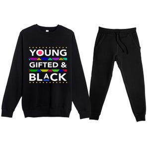 Oung Gifted Black Black Girl Magic And Black History Month Premium Crewneck Sweatsuit Set