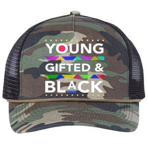 Oung Gifted Black Black Girl Magic And Black History Month Retro Rope Trucker Hat Cap