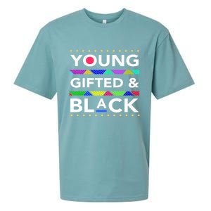 Oung Gifted Black Black Girl Magic And Black History Month Sueded Cloud Jersey T-Shirt