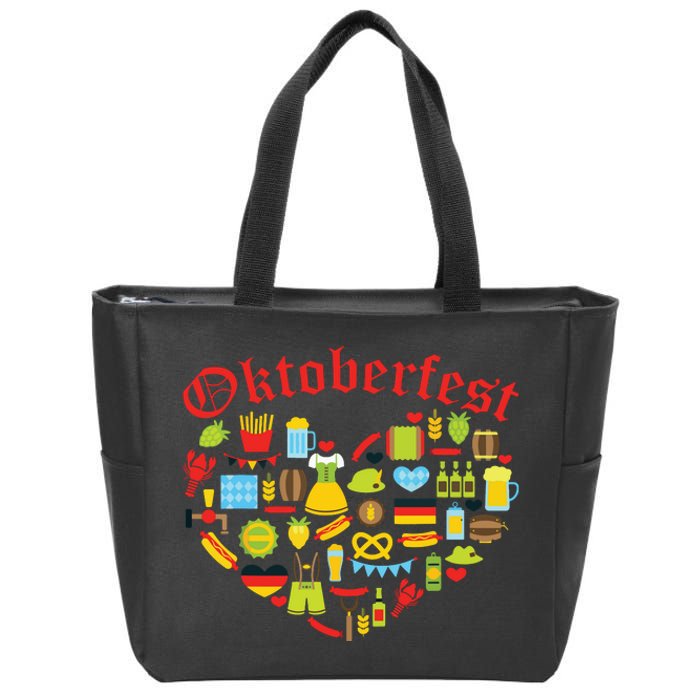 Oktoberfest German Bavarian Women Beer Fest Zip Tote Bag