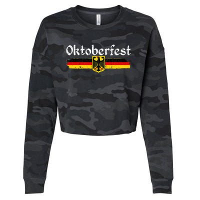 Oktoberfest German B.eer Vintage German Flag Cropped Pullover Crew