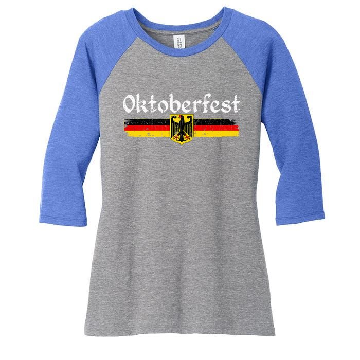 Oktoberfest German B.eer Vintage German Flag Women's Tri-Blend 3/4-Sleeve Raglan Shirt