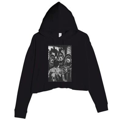 Occult Gothic Black Metal Dark Aesthetic Goth Crop Fleece Hoodie
