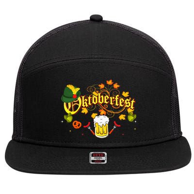 Oktoberfest German Beer Festival October 7 Panel Mesh Trucker Snapback Hat