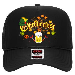 Oktoberfest German Beer Festival October High Crown Mesh Back Trucker Hat