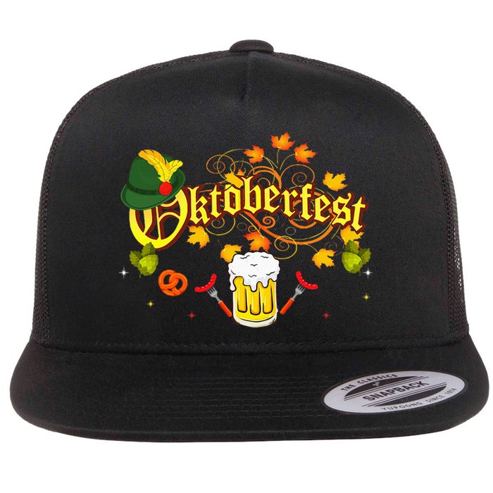 Oktoberfest German Beer Festival October Flat Bill Trucker Hat