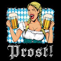 Oktoberfest Beer German Girl Bavarian Flag Drinking Prost Tall T-Shirt