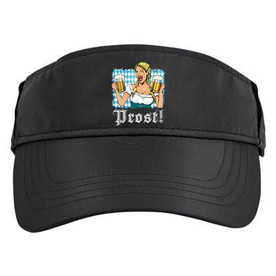 Oktoberfest Beer German Girl Bavarian Flag Drinking Prost Adult Drive Performance Visor