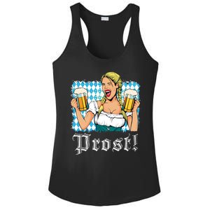 Oktoberfest Beer German Girl Bavarian Flag Drinking Prost Ladies PosiCharge Competitor Racerback Tank