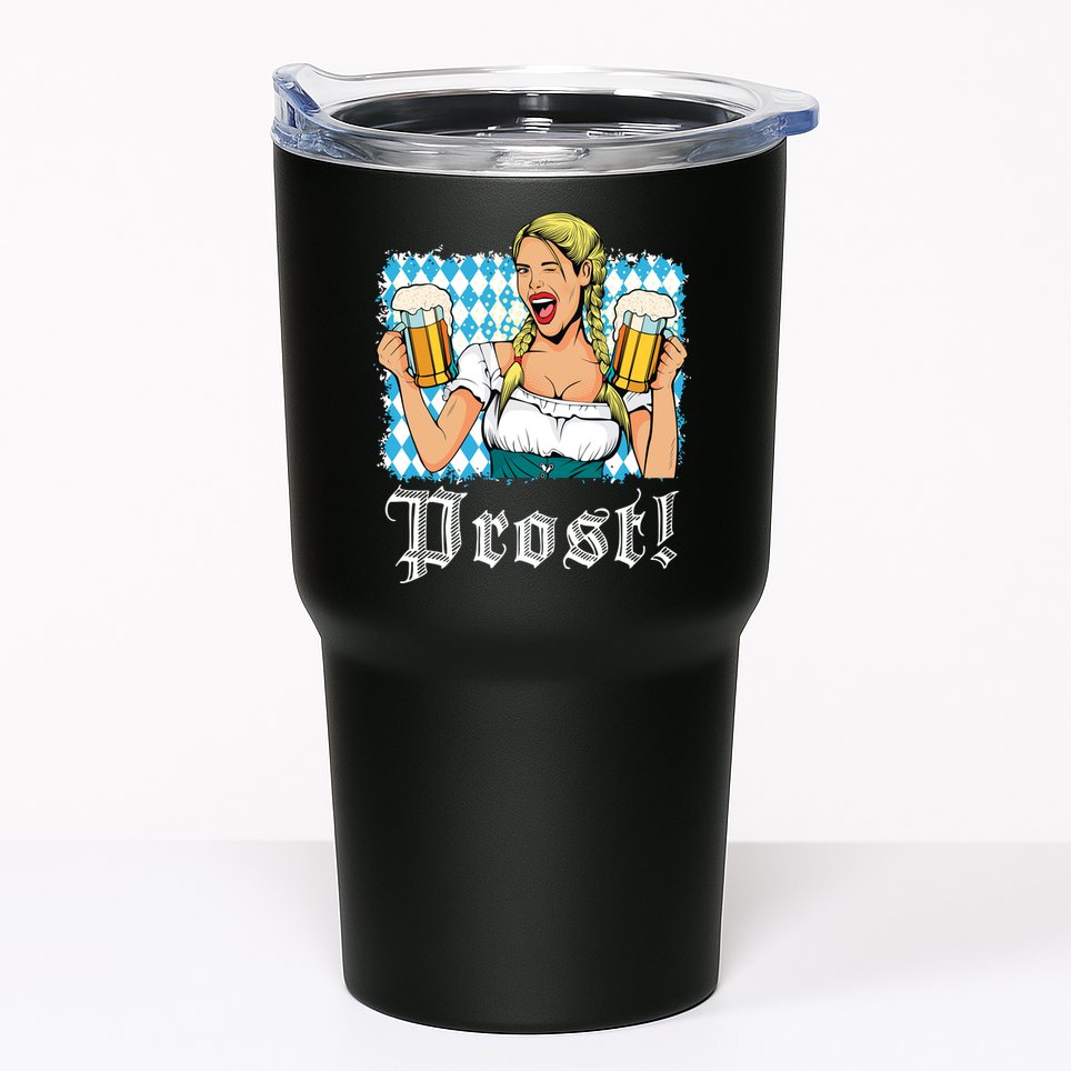 Oktoberfest Beer German Girl Bavarian Flag Drinking Prost Tumbler