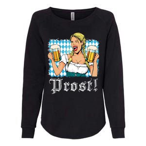 Oktoberfest Beer German Girl Bavarian Flag Drinking Prost Womens California Wash Sweatshirt