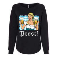 Oktoberfest Beer German Girl Bavarian Flag Drinking Prost Womens California Wash Sweatshirt