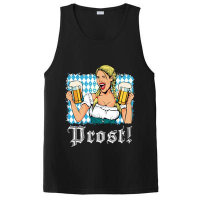 Oktoberfest Beer German Girl Bavarian Flag Drinking Prost PosiCharge Competitor Tank