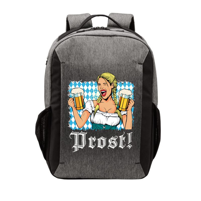 Oktoberfest Beer German Girl Bavarian Flag Drinking Prost Vector Backpack