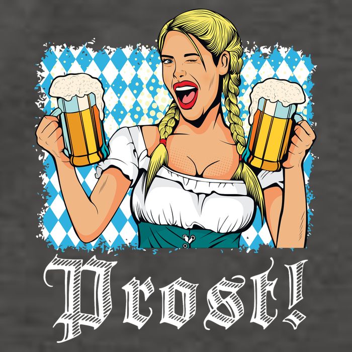 Oktoberfest Beer German Girl Bavarian Flag Drinking Prost Vector Backpack