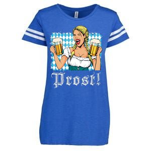 Oktoberfest Beer German Girl Bavarian Flag Drinking Prost Enza Ladies Jersey Football T-Shirt