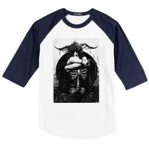 Occult Gothic Black Metal Dark Aesthetic Goth Baseball Sleeve Shirt