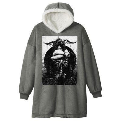 Occult Gothic Black Metal Dark Aesthetic Goth Hooded Wearable Blanket