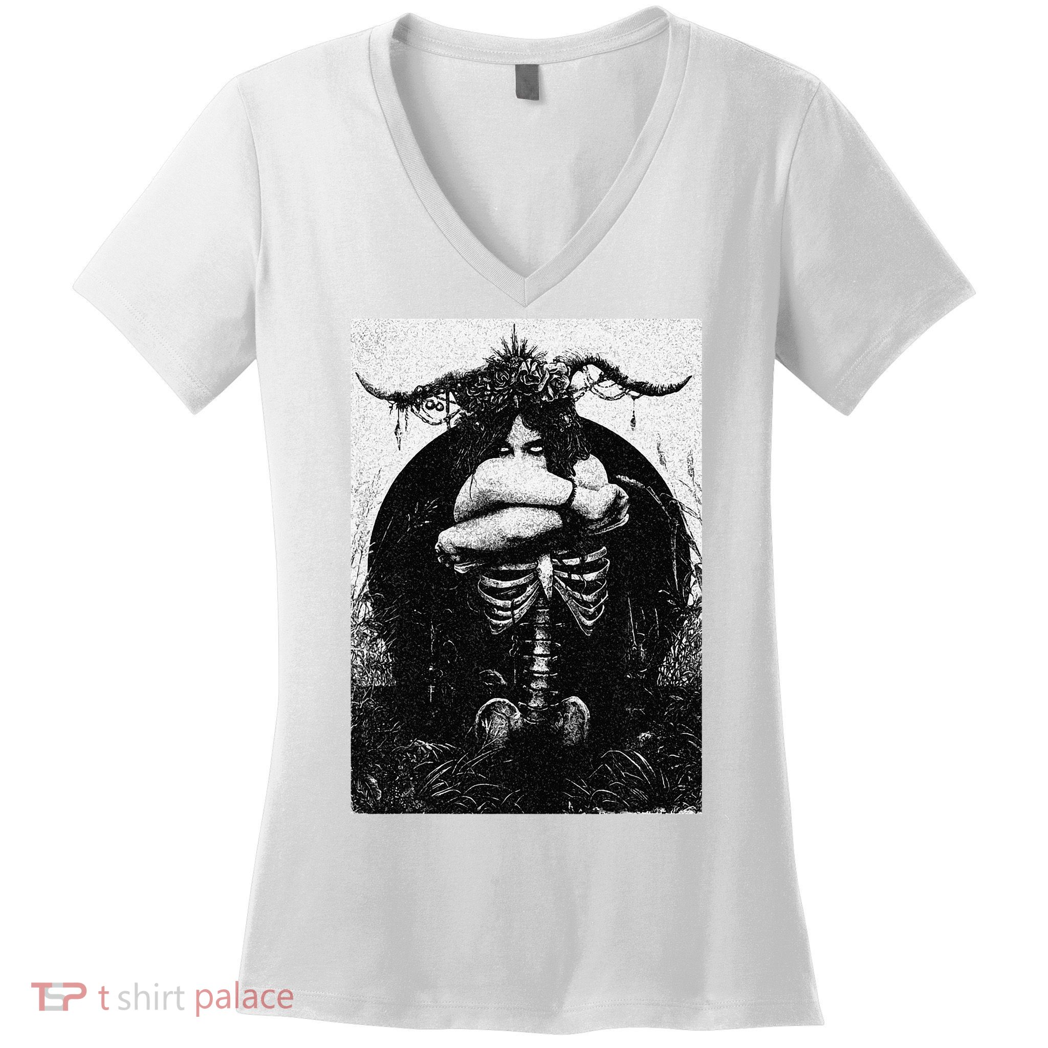 Occult Gothic Black Metal Dark Aesthetic Goth Women's V-Neck T-Shirt