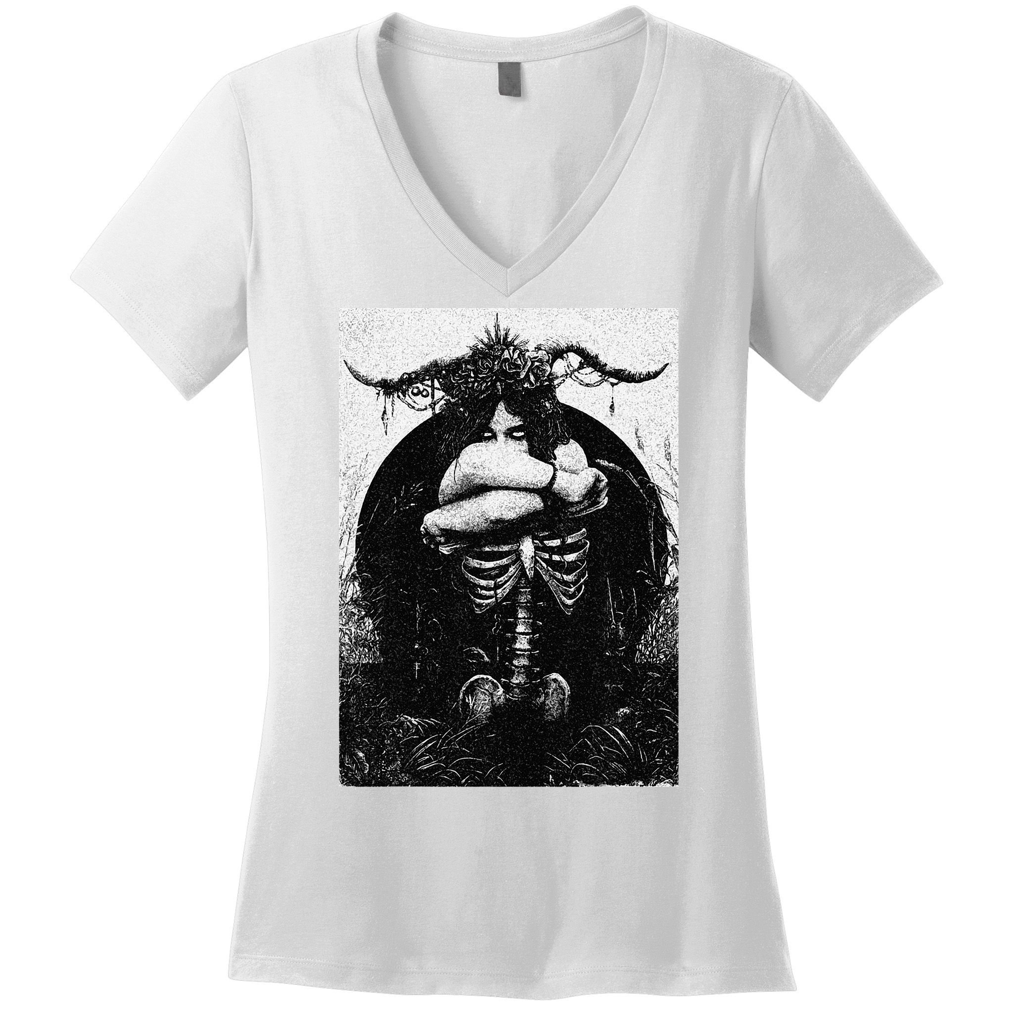 Occult Gothic Black Metal Dark Aesthetic Goth Women's V-Neck T-Shirt