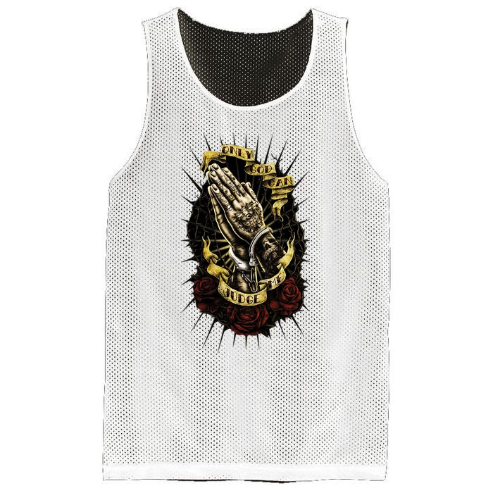 Only God Can Judge Me Pray Swag Cool Mesh Reversible Basketball Jersey Tank