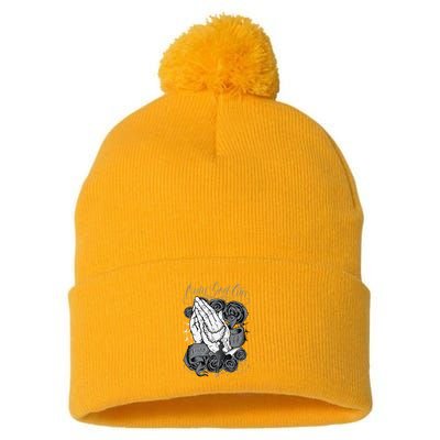 Only God Can Judge Me Chicano Low Rider Graphic Art Pom Pom 12in Knit Beanie
