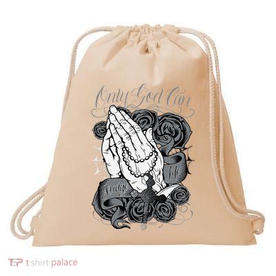 Only God Can Judge Me Chicano Low Rider Graphic Art Drawstring Bag