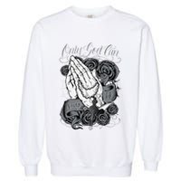 Only God Can Judge Me Chicano Graphic Art Garment-Dyed Sweatshirt