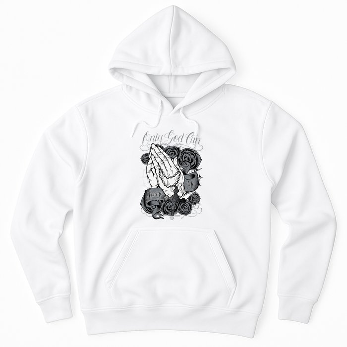 Only God Can Judge Me Chicano Graphic Art Hoodie