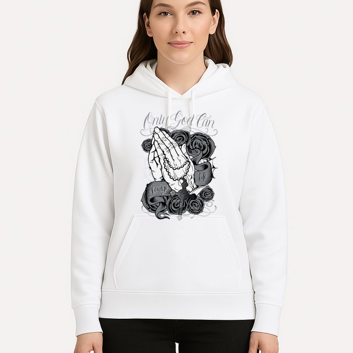 Only God Can Judge Me Chicano Graphic Art Hoodie