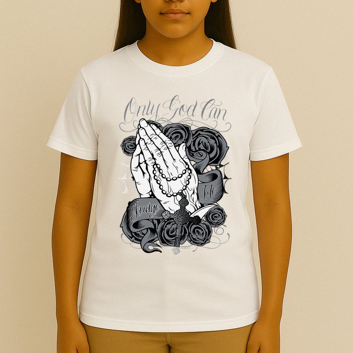 Only God Can Judge Me Chicano Graphic Art T-Shirt