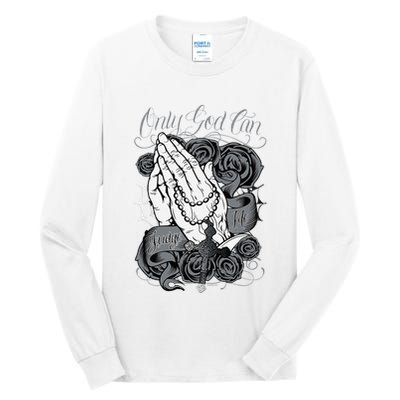 Only God Can Judge Me Chicano Graphic Art Tall Long Sleeve T-Shirt