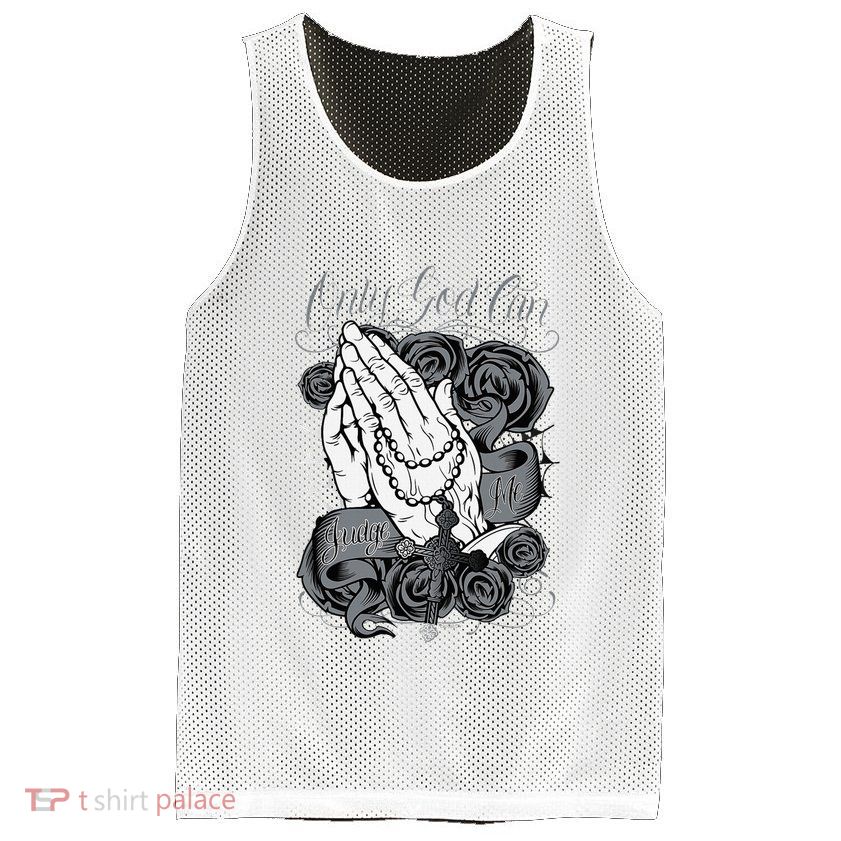 Only God Can Judge Me Chicano Low Rider Graphic Art Mesh Reversible Basketball Jersey Tank