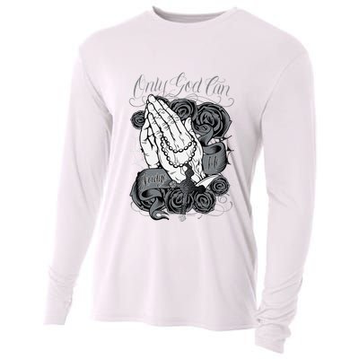 Only God Can Judge Me Chicano Graphic Art Cooling Performance Long Sleeve Crew