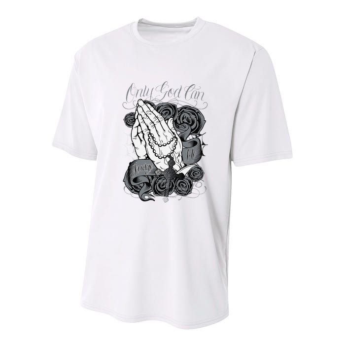 Only God Can Judge Me Chicano Low Rider Graphic Art Youth Performance Sprint T-Shirt