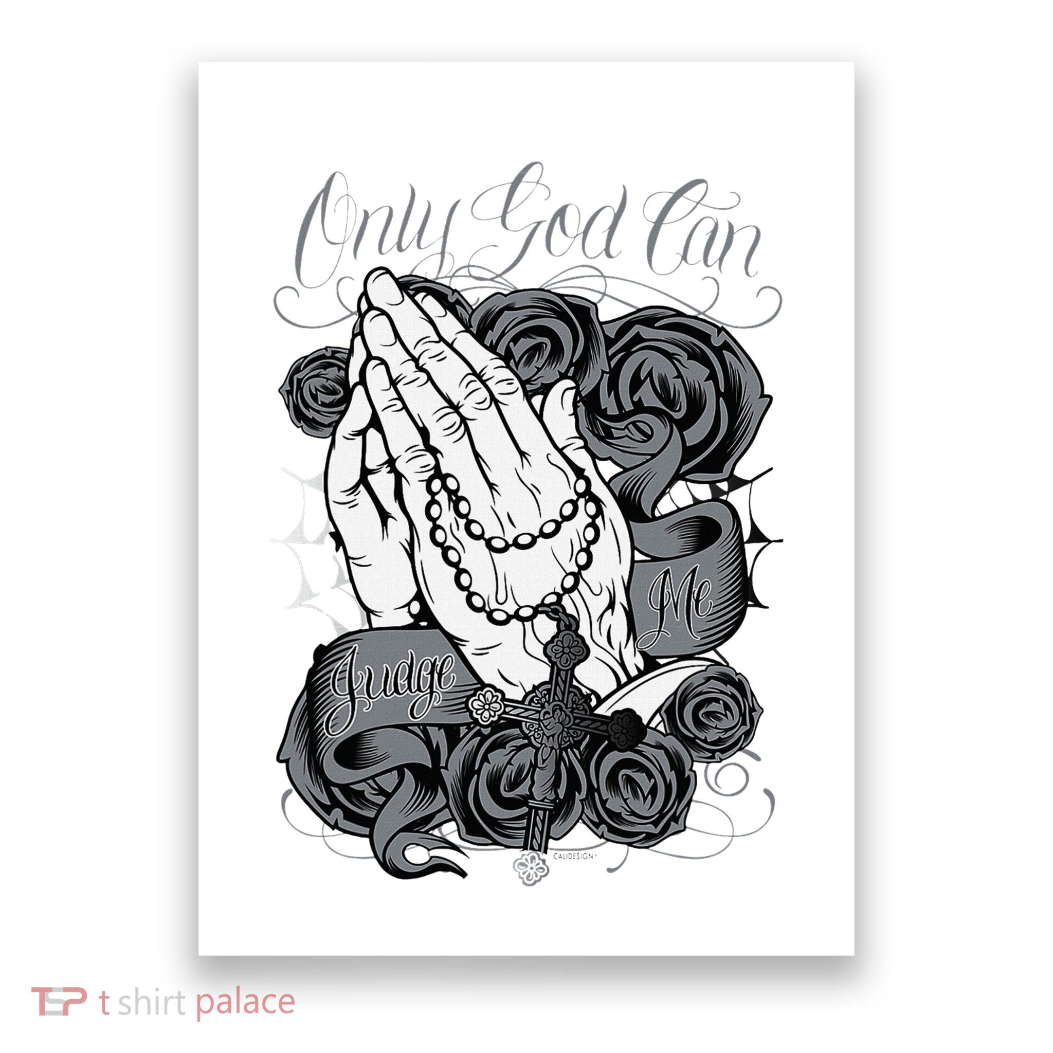 Only God Can Judge Me Chicano Graphic Art Poster