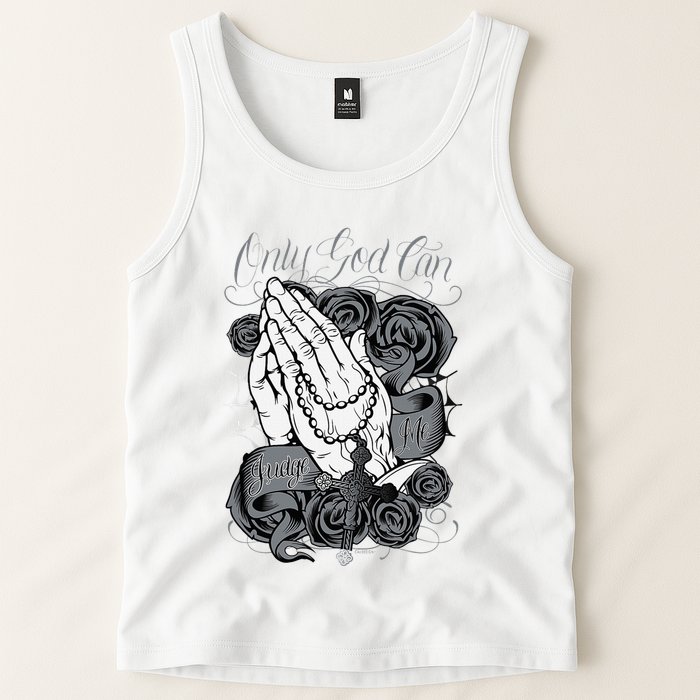 Only God Can Judge Me Chicano Graphic Art Tank Top