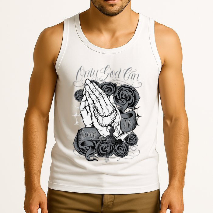 Only God Can Judge Me Chicano Graphic Art Tank Top