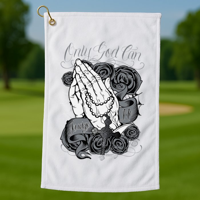 Only God Can Judge Me Chicano Graphic Art Golf Towel