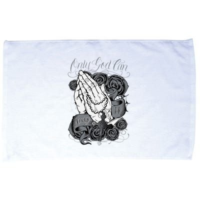 Only God Can Judge Me Chicano Graphic Art Microfiber Hand Towel