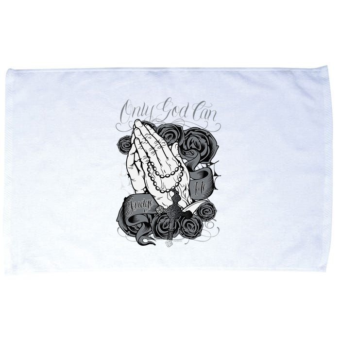 Only God Can Judge Me Chicano Graphic Art Microfiber Hand Towel