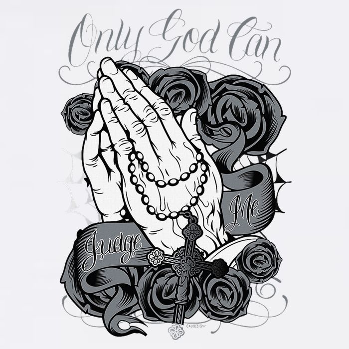Only God Can Judge Me Chicano Graphic Art Microfiber Hand Towel