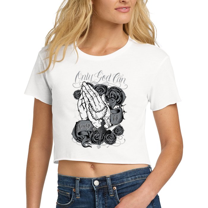 Only God Can Judge Me Chicano Graphic Art Crop Top