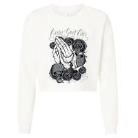 Only God Can Judge Me Chicano Graphic Art Cropped Pullover Crew