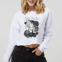 Only God Can Judge Me Chicano Graphic Art Cropped Pullover Crew