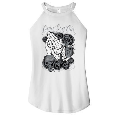 Only God Can Judge Me Chicano Graphic Art Women's Perfect Tri Rocker Tank
